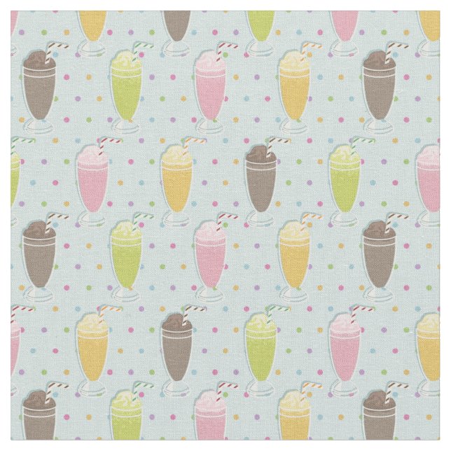 Milkshake Pattern Stoff (Nahaufnahme)
