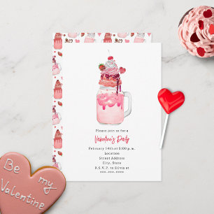 Milkshake Valentins-Party-Einladung Einladung