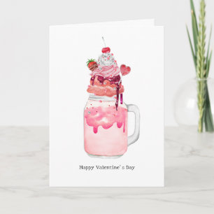 Milkshake Valentinstag Ich liebe dich sehr Karte