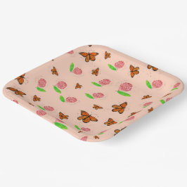 Milkwede und Monarch Butterfly-Teller Pappteller