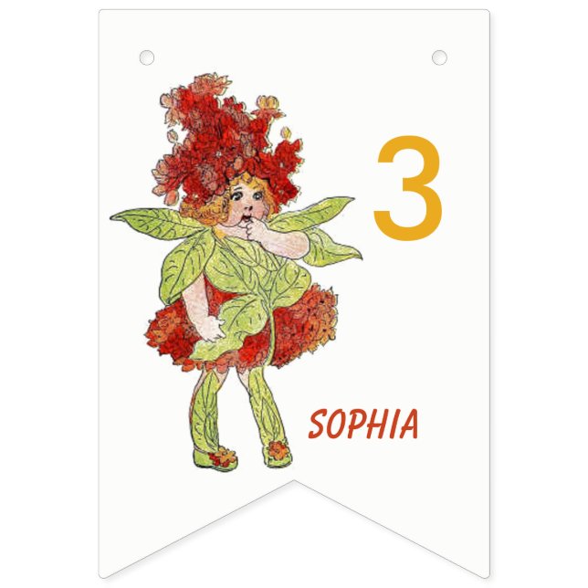 Milkweed Niedliche Blume Kind Blütenmädchen Wimpelkette (Erste Fahne)