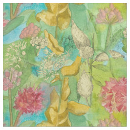 Milkweed Pink-Wildblumen Samentöpfe Wasserfarbe Stoff