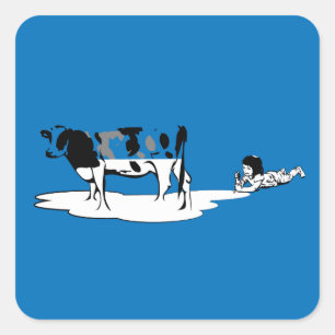 Milky girl quadratischer aufkleber