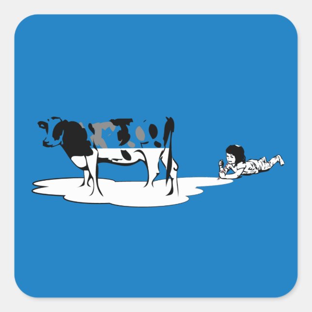 Milky girl quadratischer aufkleber (Vorderseite)