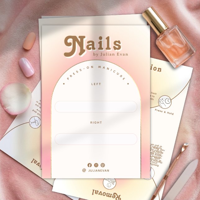 Milky Soft Pink Ombre Press On Nail Display Card Dankeskarte (Milky Soft Pink Ombre Press On Nail Display Card)