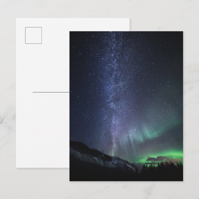 Milky Way Aurora Postkarte (Vorne/Hinten)
