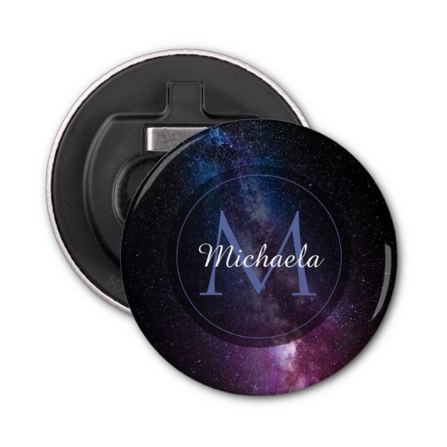 Milky way bright colors personalizable monogram flaschenöffner (Vorderseite)