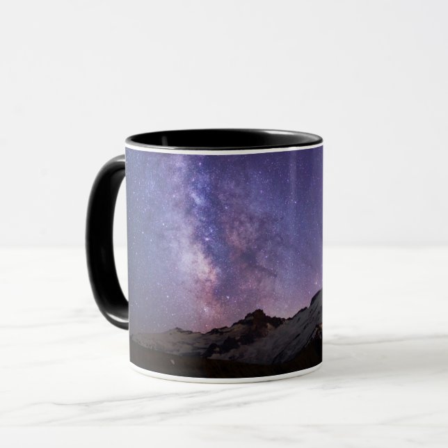 Milky Way & Mt. Rainier | Washingtoner Staat Tasse (Vorderseite Links)