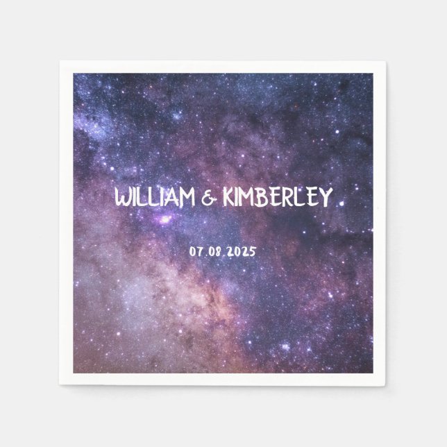 Milky Way Stars Sky Galaxy Elegante Hochzeit Serviette (Vorderseite)