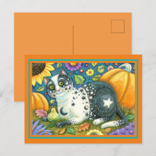 MILKYWAY, EINE MYSTISCHE HALLOWEEN KATZE, MON & ST FEIERTAGSPOSTKARTE