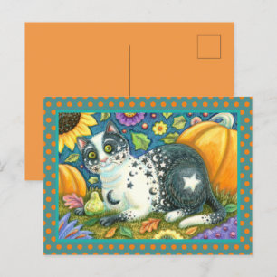 MILKYWAY, EINE MYSTISCHE HALLOWEEN KATZE, MON & ST FEIERTAGSPOSTKARTE