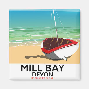 Mill Bay Devon Bahnplakat Magnet