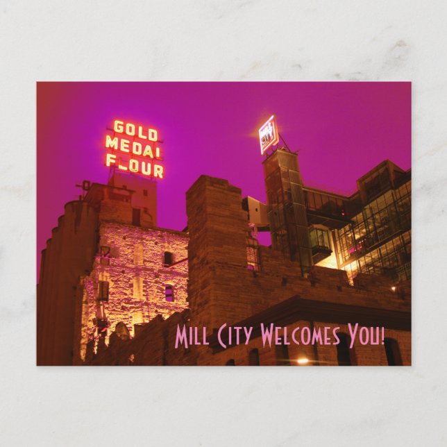 Mill City at Night Postkarte (Vorderseite)