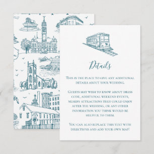 Mill City Toile (Lowell, MA) Blaue Umrandungskarte Mitteilungskarte