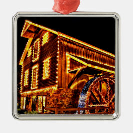 Mill in Lights-Ornament Silbernes Ornament