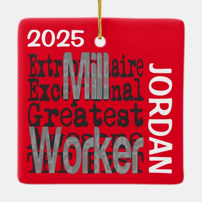 Mill Worker Extraordinaire CUSTOM Keramikornament (Rückseite)