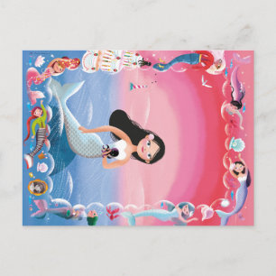 Milla, die Mermaid-Illustration Postkarte