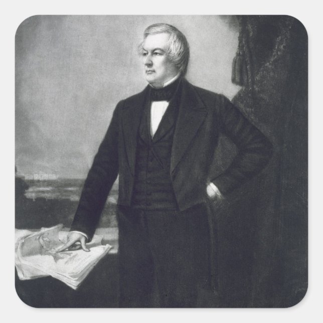 Millard Fillmore, 13. Präsident der Vereinigten St Quadratischer Aufkleber (Vorderseite)