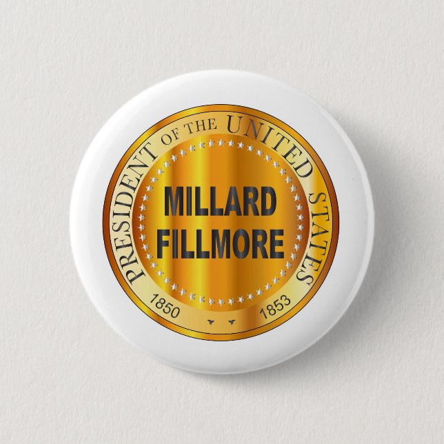 Millard Fillmore Gold Metal Briefmarke Button (Vorderseite)