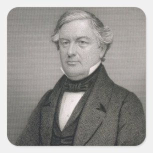 Millard Fillmore, graviert von Thomas B. Welch Quadratischer Aufkleber