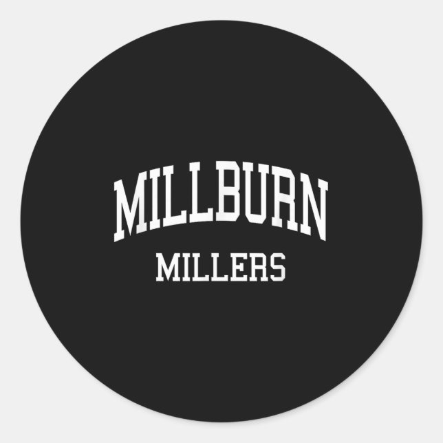 Millburn High School Hs Millburn Nj Retro Srts  Runder Aufkleber (Vorderseite)