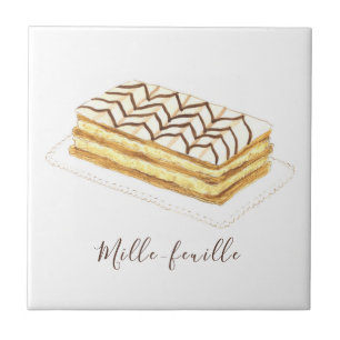 Mille-feuille Konditorei Aquarell Fliese