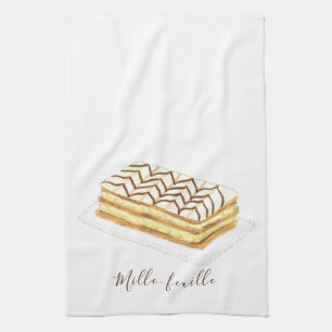 Mille-feuille Konditorei Aquarell Geschirrtuch