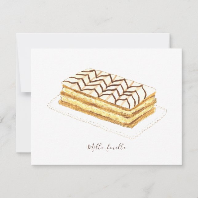 Mille-feuille Konditorei Aquarell Karte (Vorderseite)