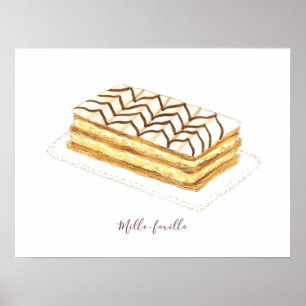 Mille-feuille Konditorei Aquarell Poster
