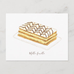 Mille-feuille Konditorei Aquarell Postkarte