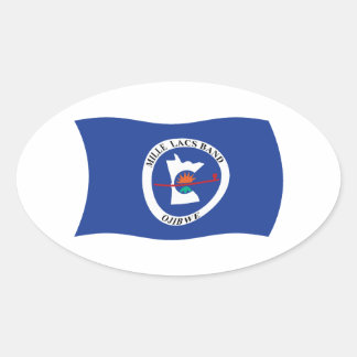 Mille Lacs Band Reservierungsflagge Ovaler Aufkleber