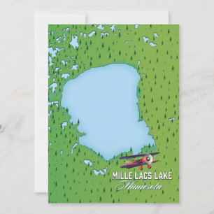 Mille Lacs Lake Minnesota Reise Karte.