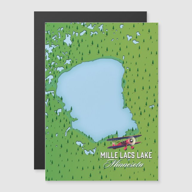 mille lacs see Minnesota Reiseplan. Magnetkarte (Vorne/Hinten)