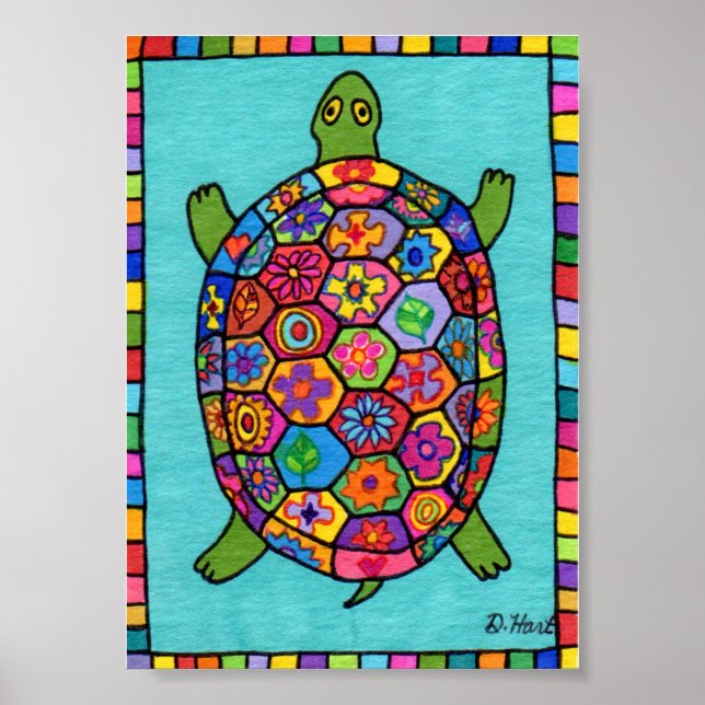Millefiori Mosaic Turtle Mini Folk Poster (Vorne)