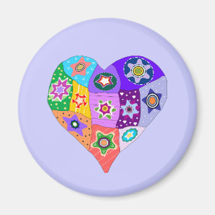 Millefiori Steppdecken-Herzmagnet Magnet