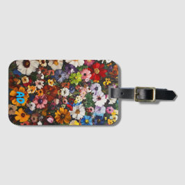Millefleurs, Blume, Monogramm, Blumenkohl Gepäckanhänger