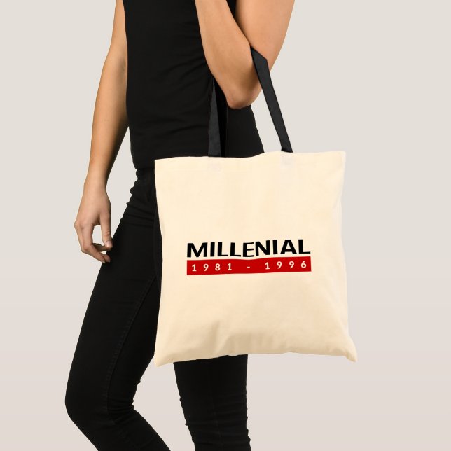 Millenial 1981-1996. Totebag. Tragetasche (Vorderseite (Produkt))