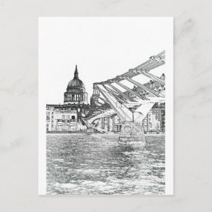 Millenium Bridge und St Pauls Postkarte