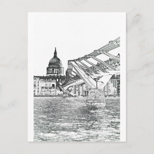 Millenium Bridge und St Pauls Postkarte (Vorderseite)