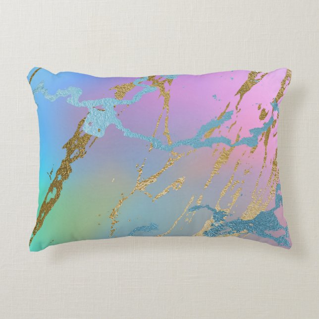 Millennial Marble | Playful Rainbow Pastel Ombre Dekokissen (Vorderseite)