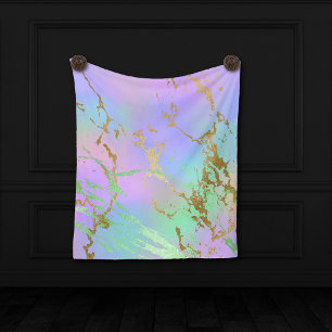 Millennial Marble   Playful Rainbow Pastel Ombre Fleecedecke
