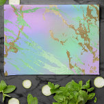 Millennial Marble | Playful Rainbow Pastel Ombre Geschirrtuch<br><div class="desc">Helle und farbenfrohe Marmorverstuhlung in lebhaften, türkisblauen, minzgrünen, heißen rosa und lavender lila mermaid-inspiriert Omerfarbenpalette. Diese feminine, handbemalte Textur verleiht dem Ganzen den perfekten Pop. Aus der Kollektion "Modern Watercolor Marbles" zeichnet sich dieses Design durch abstrakte flüssige Wirbel aus, die ein cooles, von Glitzer-Venen akzentuiertes Muster schaffen. Für Anpassungen oder...</div>