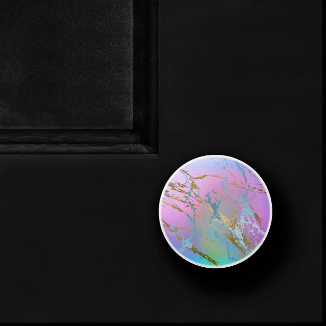 Millennial Marble | Playful Rainbow Pastel Ombre Keramikknauf (Von Creator hochgeladen)
