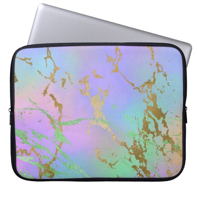 Millennial Marble | Playful Rainbow Pastel Ombre Laptopschutzhülle (Vorderseite)