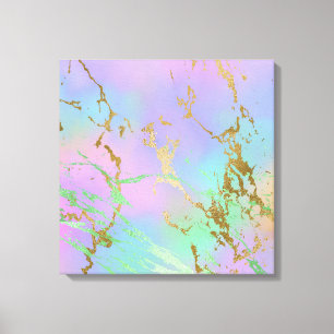 Millennial Marble   Playful Rainbow Pastel Ombre Leinwanddruck