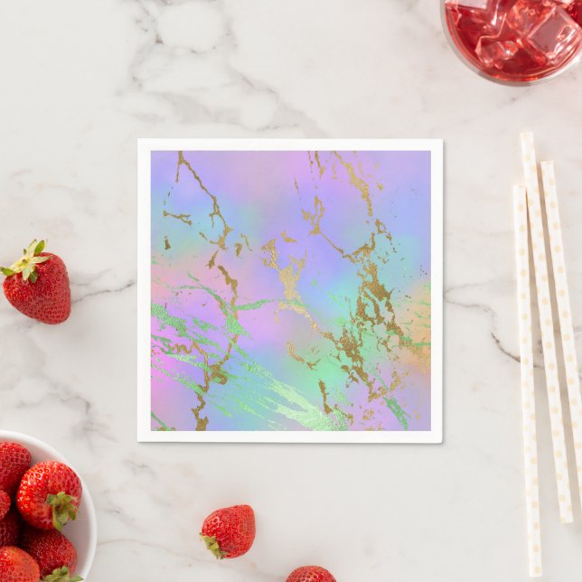 Millennial Marble | Playful Rainbow Pastel Ombre Serviette (Beispiel)