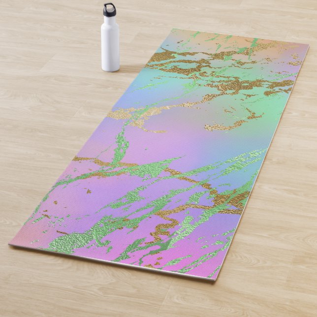 Millennial Marble | Playful Rainbow Pastel Ombre Yogamatte (Beispiel)