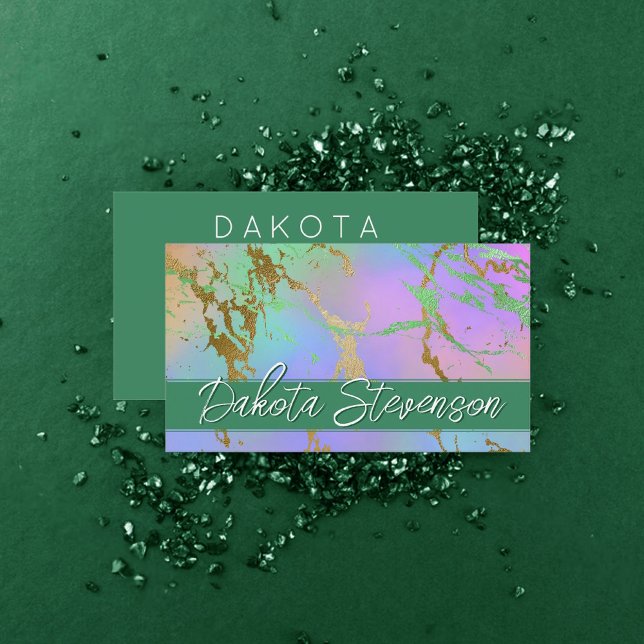 Millennial Marble | Rainbow Pastel Ombre Branding Visitenkarte (Von Creator hochgeladen)