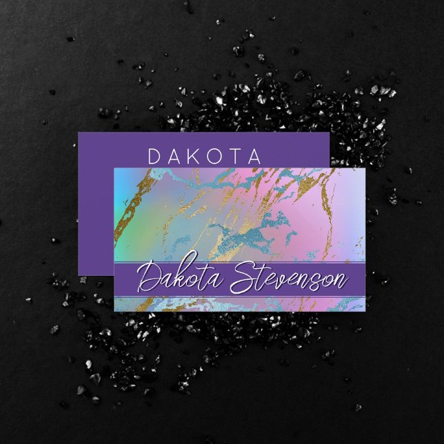 Millennial Marble | Rainbow Pastel Ombre Branding Visitenkarte (Von Creator hochgeladen)