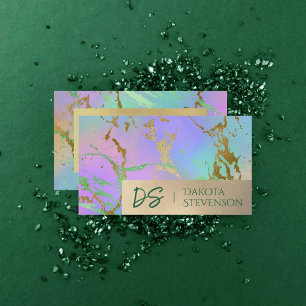 Millennial Marble   Rainbow Pastel Ombre Branding Visitenkarte